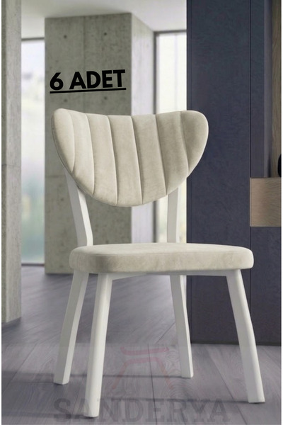 FAYMEND 6 Adet Elma Model Mutfak Sandalyesi Salon Sandalyesi Yemek Sandalyesi...