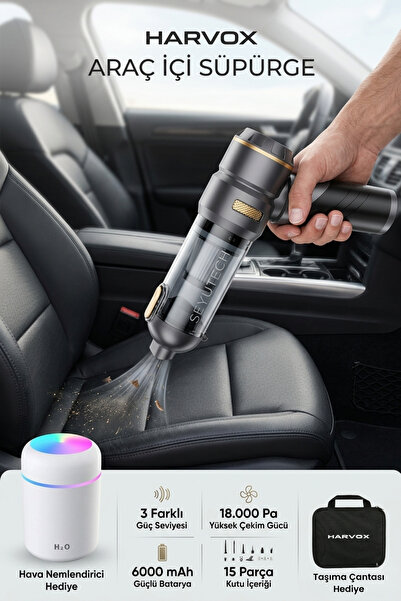 SEYUTECH 18000pa Güçlü Vakum Araç Süpürgesi Taşınabilir Çantalı 6000mAh Batar...