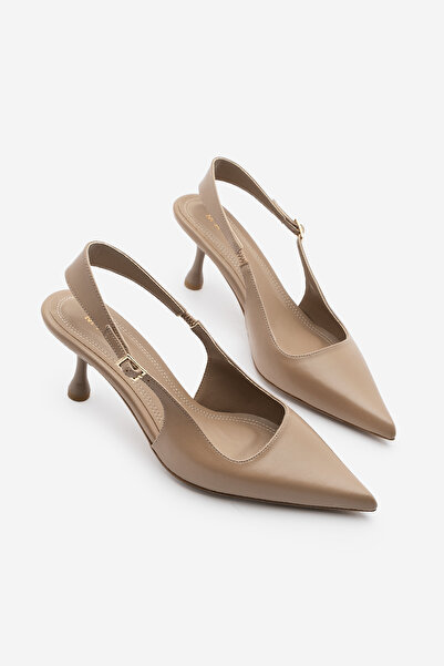 Marjin Γυναικεία παπούτσια στιλέτο με μυτερή μύτη και χοντρό λουράκι, κοντά κ...