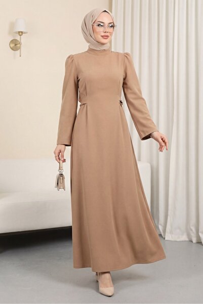 Modamorfo Φόρεμα με γιακά και δέσιμο στη μέση - βιζόν