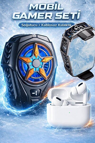 Zineets 2'Lİ SET Bluetooth Kulaklık Ve Göstergeli Metal Soğutmalı Telefon Soğ...