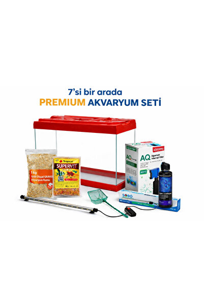 AQUA ROYAL PETSHOP 30 Litre Akvaryum Seti 7'si 1 Arada LED Işıklı Filtreli Ta...