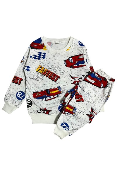 Fil Kids Σετ χειμερινής πιτζάμα με μακρυμάνικο μοτίβο αγωνιστικού αυτοκινήτου...