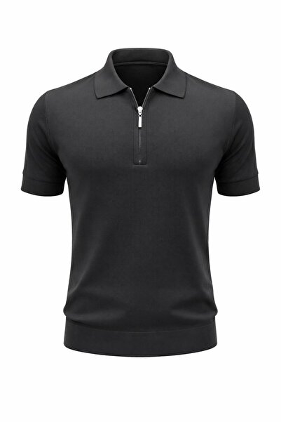 Plus Scorpion Ανδρικό μπλουζάκι με φερμουάρ στο λαιμό – Μοντέρνο, στενή εφαρμ...