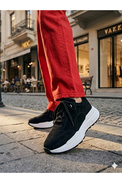 Siyah Süet Deri Sneaker