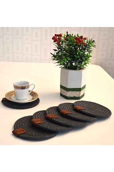 Acal Home Pamuk Kordon Bardak Altlığı 6’lı Set | Kahve Sunum Seti – Modern Ta...