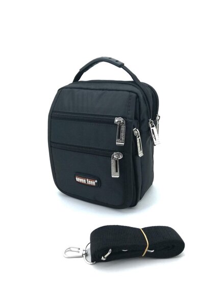 SEVENTEEN Ανδρική τσάντα σταυρού με λουράκι μαύρη - Seven Teen 3497