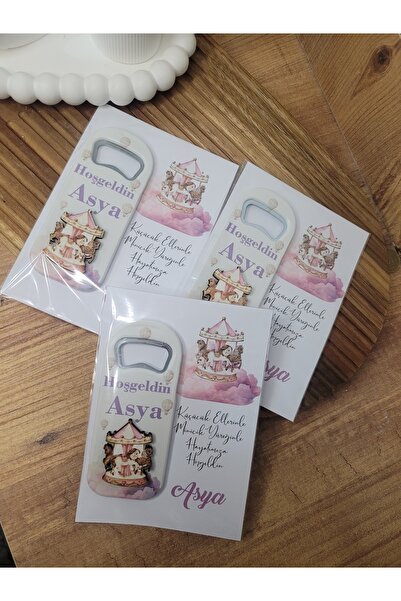 Ufuk Çizgisi Atlı Karınca Temalı Kız Bebek Açacak Hediyelik Magnet 20 li Paket