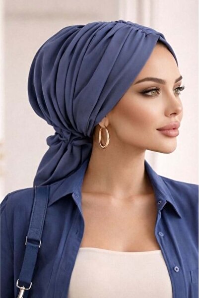 Aişe tesettür Σκούρο ινδιγκού χρώματος καπέλο με αγκράφα