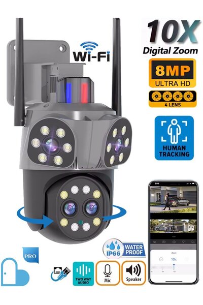 Ventus MPia Orino 4 Lens 8MP 10X Zoom Akıllı Kamera Gece Görüş Uzak İzleme 36...