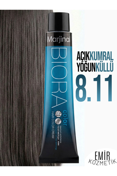 Marjinal Biora Saç Boyası - 8.11 Açık Kumral Yoğun Küllü + Pierra Oksidan 60 ml