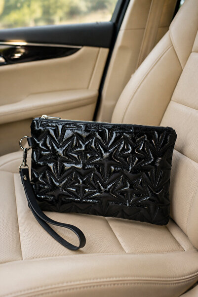 Adelina Bags Τσάντα χειρός με κεντημένο αστέρι, με λουράκι καρπού, με σατέν ε...