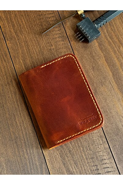 Wild West Crafted حامل بطاقات رجالي مصنوع يدويًا من الجلد الطبيعي من كوفباوي....