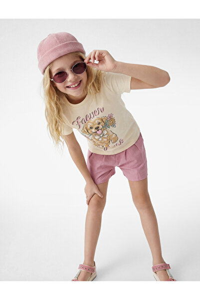 Koton Βαμβακερό μακρυμάνικο μπλουζάκι με στάμπα σκύλου