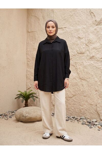 Lunsera Store Front Roba Detailed Tunic-Black