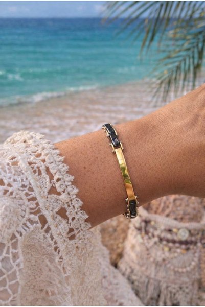 Mope Accessories سوار من السيراميك والفولاذ مفضل للغاية، طراز فاخر قابل للتعد...