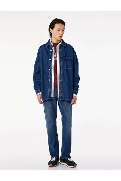 Koton Pantaloni din denim din bumbac cu croială dreaptă și buzunare - Mark Jean