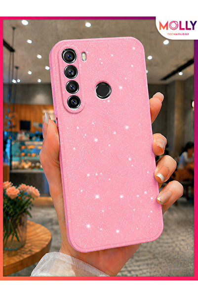 Molly Xiaomi Redmi Note 8 İçin Pamuk Şeker Berry Simli Parlak Silikon Kılıf