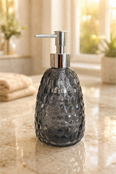 ANGDESİGN Δοχείο υγρού σαπουνιού Damla Glass - Smoked •• Δοχείο απορρυπαντικο...