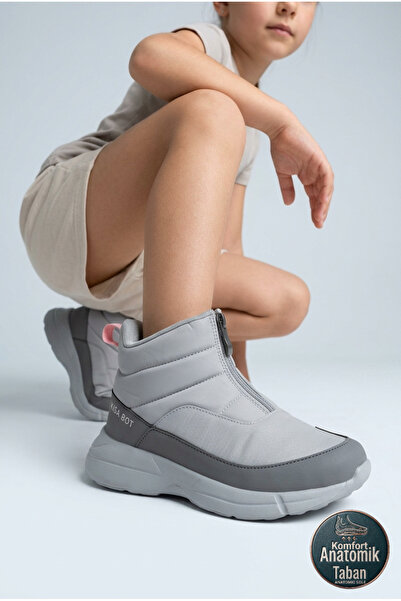 Jump 29177 Γκρι με φερμουάρ - Σκούρο Γκρι Κοριτσίστικα Ημερήσια Μποτάκια