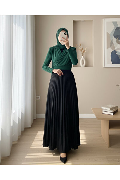 Modamorfo Μπλούζα με επένδυση και διπλό στήθος, μοντέλο Sandy - σμαραγδί