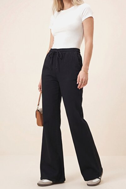 Modamorfo Τζιν παντελόνι με ισπανικό τελείωμα ποδιών και λεπτομέρεια από δαντ...