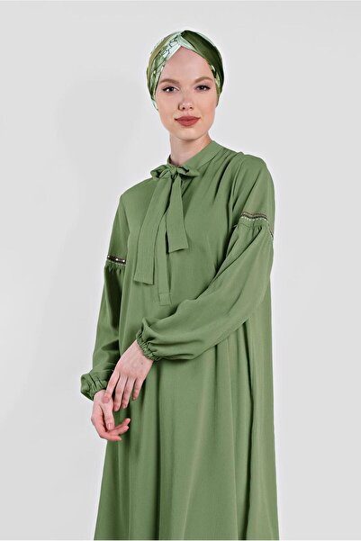 Alvina Embroidery Detailed Scarf Collar Tunic 4337