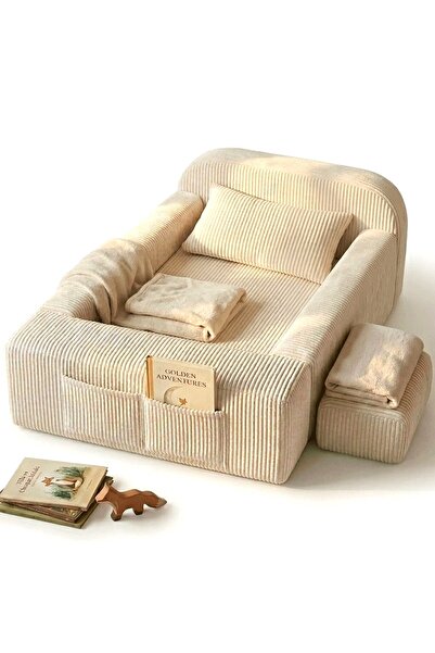 foamly Modüler Anne Yanı Çocuk Yatağı-Fitilli Kadife Yıkanabilir Kılıf-İç Ölç...