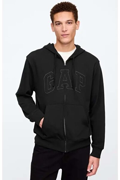 GAP V-Frch ft Herıtage Logo Po Fz - 868454009 Men's Hooded Sweatshirt Black