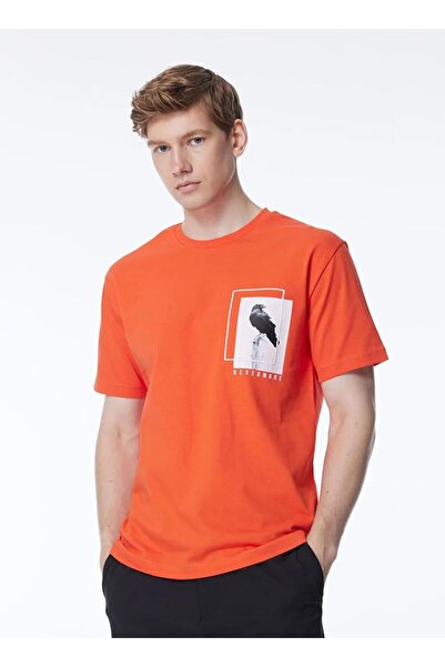 GMG FIRENZE Ανδρικό μπλουζάκι με λαιμόκοψη με τύπωμα 100% βαμβάκι oversized