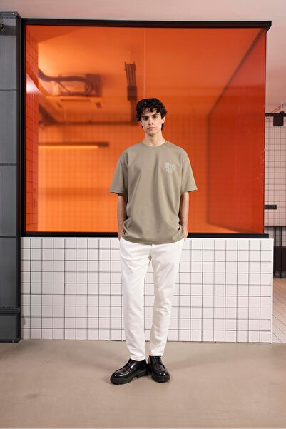 GMG FIRENZE Ανδρικό μπλουζάκι Gmg Firenze Khaki oversized GU25MSS03019