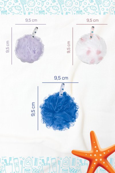 Balmy Set of 6 Pompom Bath Loofah
