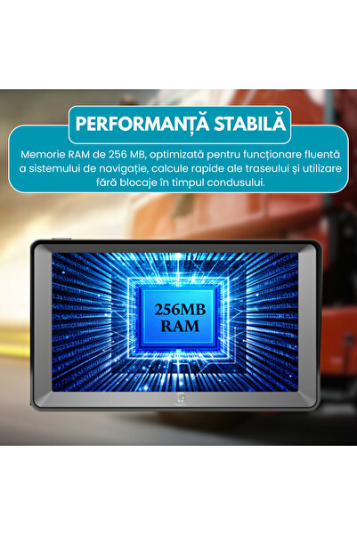 FAMIFY Sistem de navigație GPS portabil de 7 inch, 8 GB, 256 MB RAM, 1200 mAh, Hărți ale Europei + Actualizări gratuite, Negru