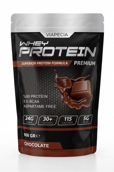 Viapecia Çikolata Aromalı Whey Protein Tozu 908 Gr - 30 Gr Protein ile Kas Ge...