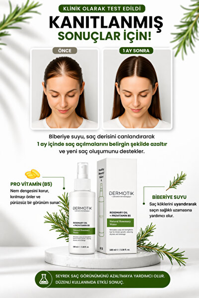 Dermotik Dermaroller Sparse Hair and Beard Set Rosemary Water & Keratin Milk Hair and Beard Serum Premium Care Set