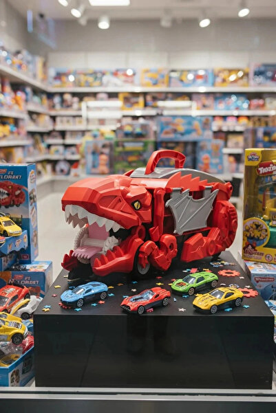 Miniso Lisanslı Dönüşüm Dinozor Serisi Pisti Düzenleme Aracı Kırmızı