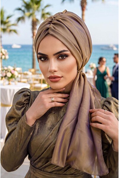 Aişe tesettür Μπονέ με αγκράφα από σιφόν Janjan Honey Foam