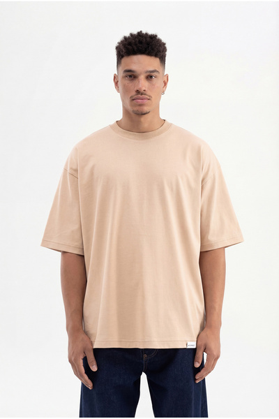Machinist Tricou oversize Basic Super Cotton pentru bărbați, bej