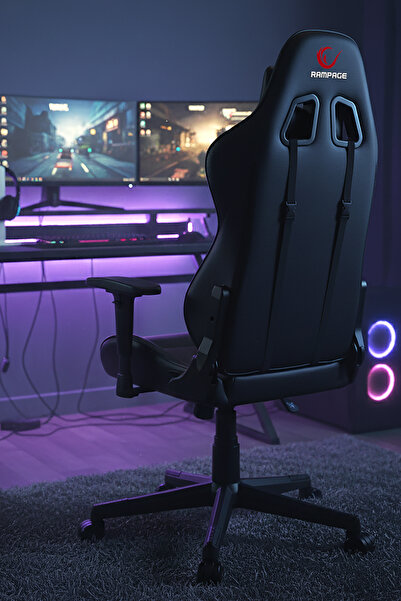 Rampage Kl-r71 Empire Ayak Dayama Yerli Siyah/silver Gaming Oyuncu Koltuğu