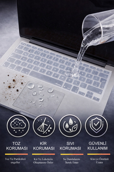 Mcstorey MacBook Air Pro Klavye Koruyucu Türkçe Q Silikon Ultra İnce Eski USB...