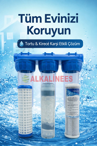 alkalinees Bina Girişi Su Arıtma Cihazı 3'lü Daire Girişi Su Arıtma
