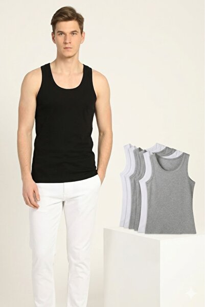 Generic Brand Men's Mixed Color Cotton Undershirts 6-Piece Set