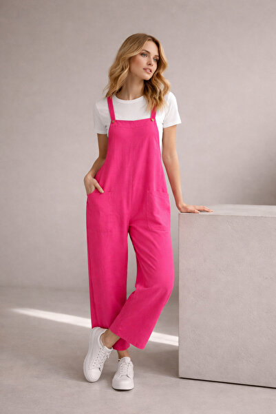 bb butik basic Women's Pocketed Strap Salopet Jumpsuit Drapey Comfortable Fit...