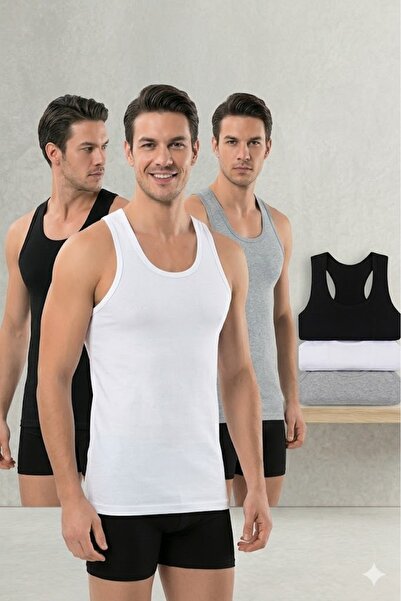 MODA YILDIZ Ανδρικό αθλητικό εσώρουχο Cross Back Μαύρο Λευκό Γκρι Μικτό Πακέτ...