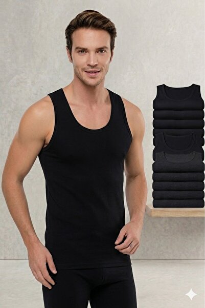 MODA YILDIZ Ανδρικά μαύρα χτενισμένα βαμβακερά εσώρουχα 10 τεμαχίων οικονομικ...