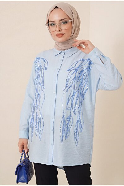 Modamorfo Риза с шарки на листа с пайети