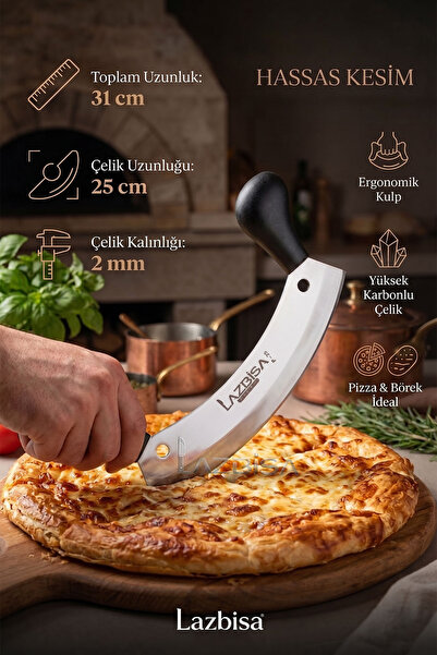 LAZBİSA İncisive Serisi Mutfak Bıçak Börek Bıçağı Pizza Pide Bıçağı Kıyma Bıçağı 2 Li Set ( Mft-758)