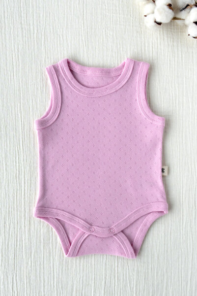 100% Cotton Pointel Snapsuit with Snap Fastener - Pink