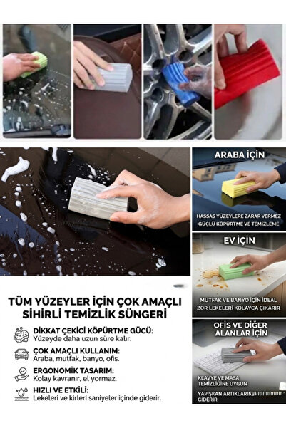 Keskon 1 Adet Çok Amaçlı Nemli Silgi Sünger | Sihirli Temizlik Süngeri | Toz ...