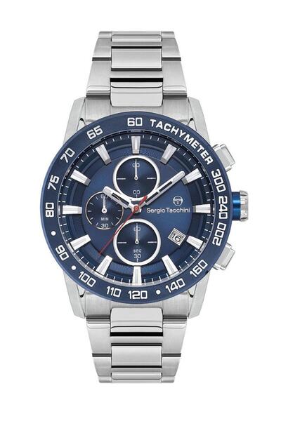 Sergio Tacchini ST.1.10456-3 ساعة يد رجالية مقاومة للماء بوظائف تاكيوميتر بلو...